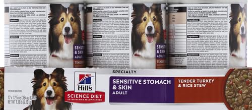 Hill’s Science Diet Sensitive Stomach & Skin Wet Dog Food – Turkey, 12.5 oz