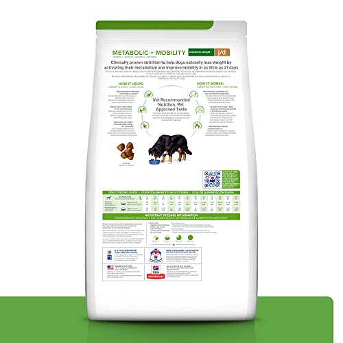 Hill’s Prescription Diet Metabolic + Mobility Dog Food – Chicken, 15 lb