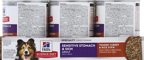 Hill’s Science Diet Sensitive Stomach & Skin Wet Dog Food – Turkey, 12.5 oz