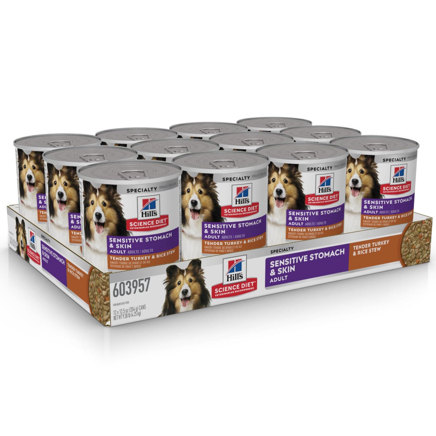 Hill’s Science Diet Sensitive Stomach & Skin Wet Dog Food – Turkey, 12.5 oz