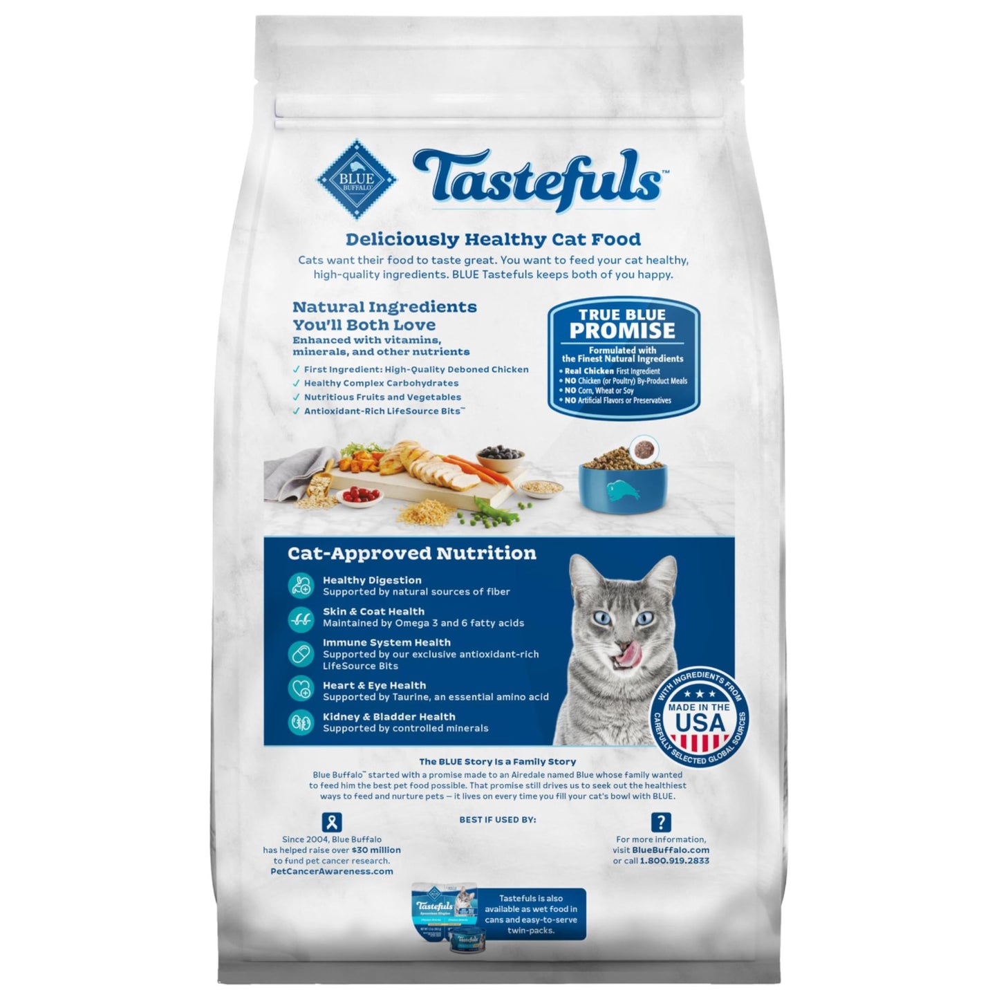 Blue Buffalo Tastefuls Active Adult Cat Food – Chicken & Brown Rice, 7 lb
