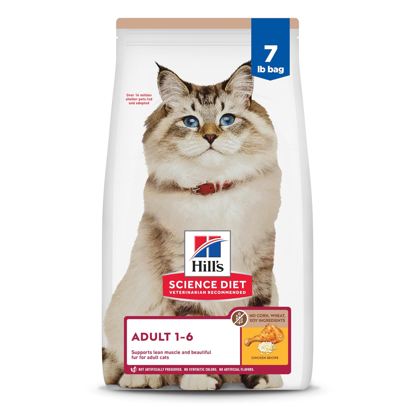 Hill’s Science Diet Adult Cat Food – Chicken & Brown Rice, 7 lb