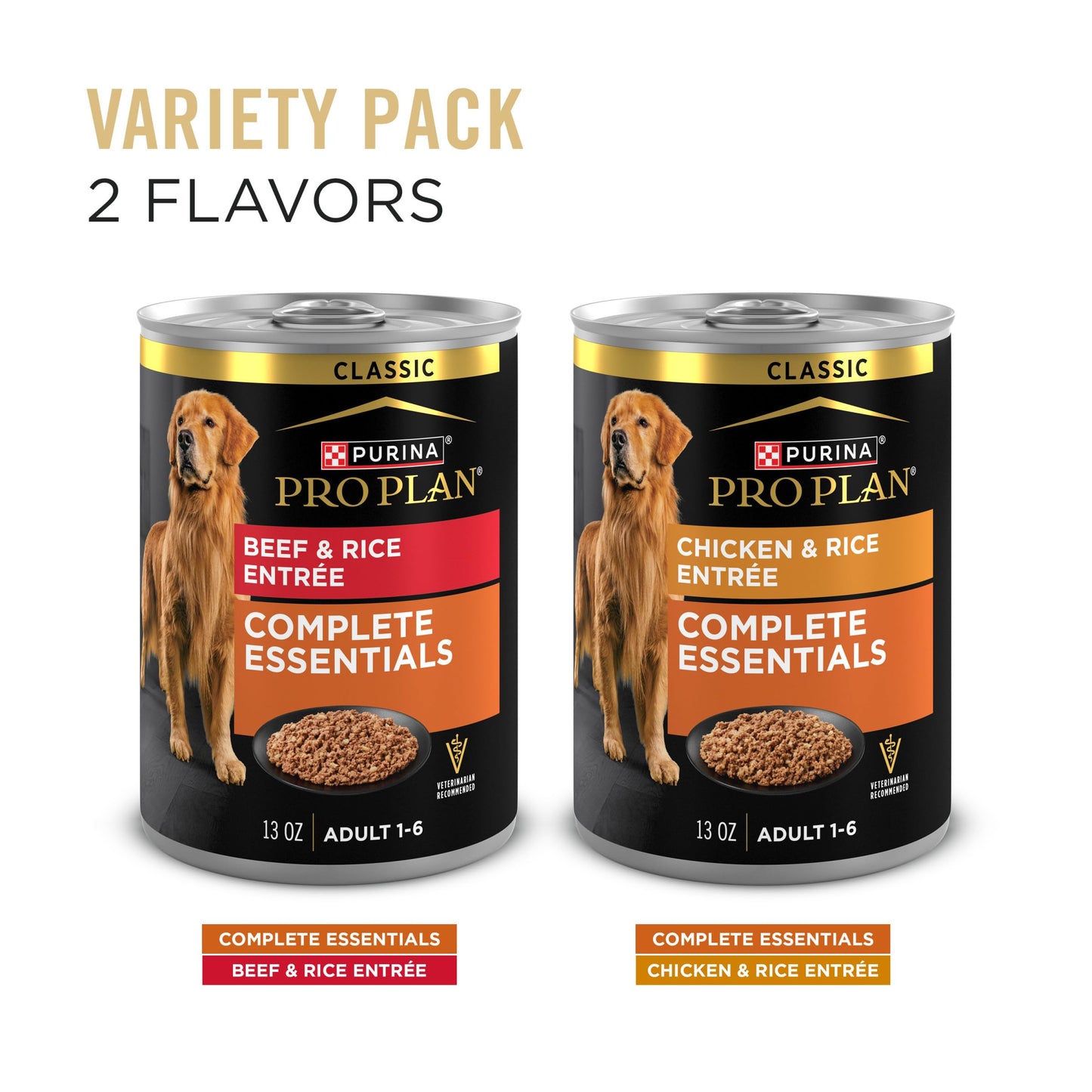 Purina Pro Plan Wet Dog Food Variety Pack – Chicken & Beef, 12 x 13 oz