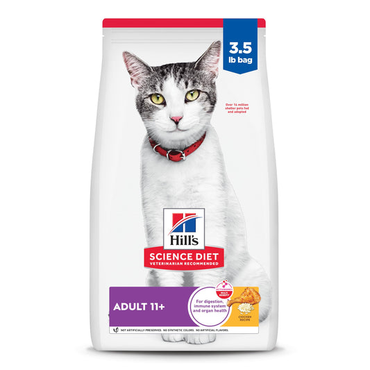 Hill’s Science Diet Senior Cat Food – Chicken, 11+ Adult, 3.5 lb