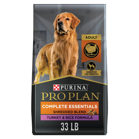 Purina Pro Plan Shredded Blend Dog Food – Turkey & Rice, 33 lb