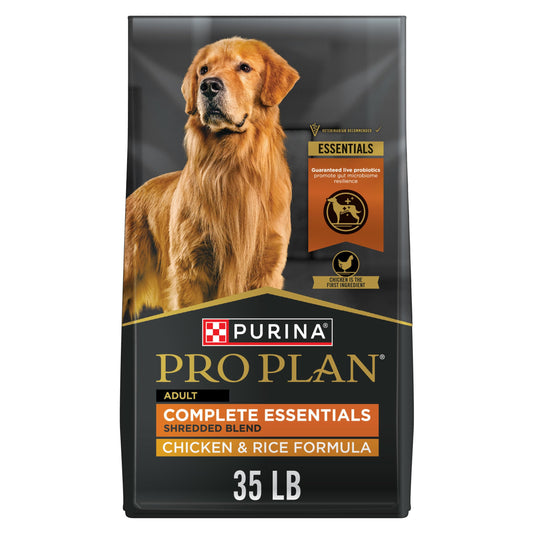 Purina Pro Plan Shredded Blend Dog Food – Chicken & Rice, 35 lb