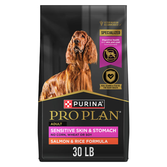 Purina Pro Plan Sensitive Skin & Stomach Dog Food – Salmon & Rice, 30 lb
